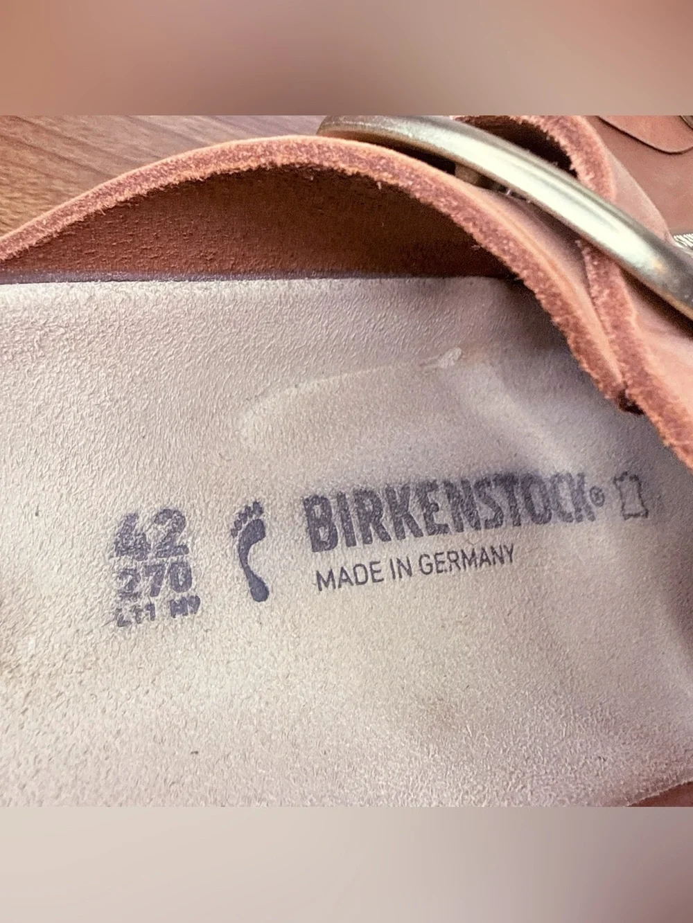 Birkenstock Arizona Big Buckle Brandy Nubuck Leather Double Strap Sandals